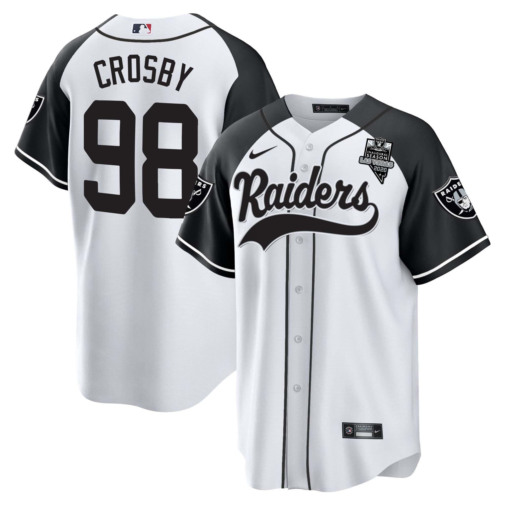 Men Oakland Raiders 98 Crosby White 2024 Nike Vapor Baseball NFL Jersey style 1